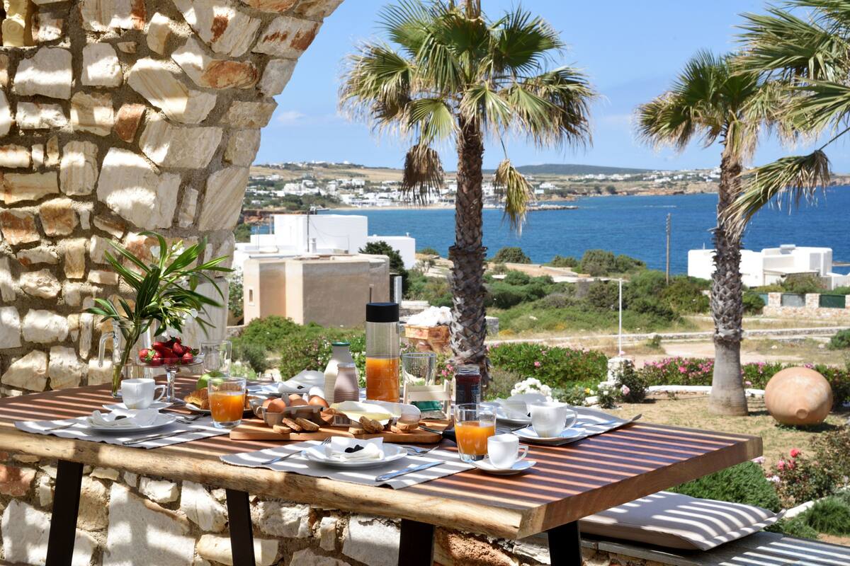Deluxe Villa, 3 Bedrooms, Private Pool, Sea View (Avra) | Living area | 45-inch flat-screen TV with satellite channels, TV