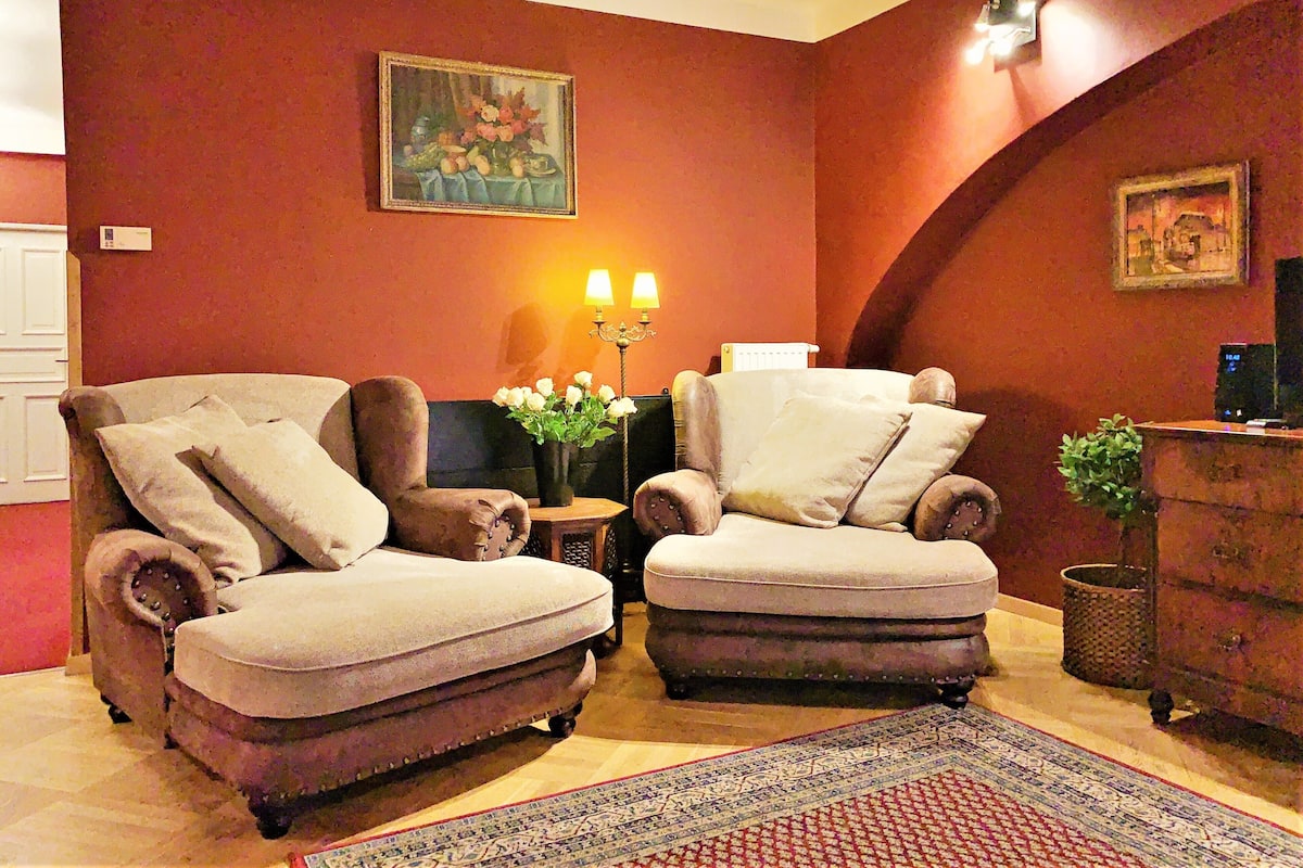 Romantische Suite, Terrasse | Wohnbereich