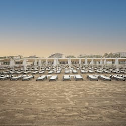 Private beach, sun loungers, beach umbrellas, beach towels