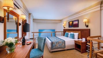 Premium bedding, free minibar, in-room safe, desk