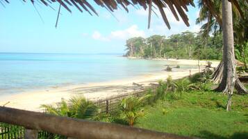 On the beach, scuba diving