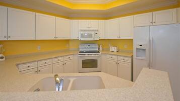 Luxury Condo, 3 Bedrooms | Private kitchen | Fridge, microwave