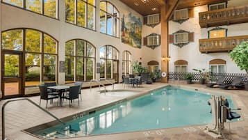 4 indoor pools, open 10:00 AM to 8:00 PM, pool cabanas (surcharge)