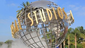 A spherical structure with the words "STUDIOS" prominently displayed. - Crenshaw Inn Motel (Los Angeles)