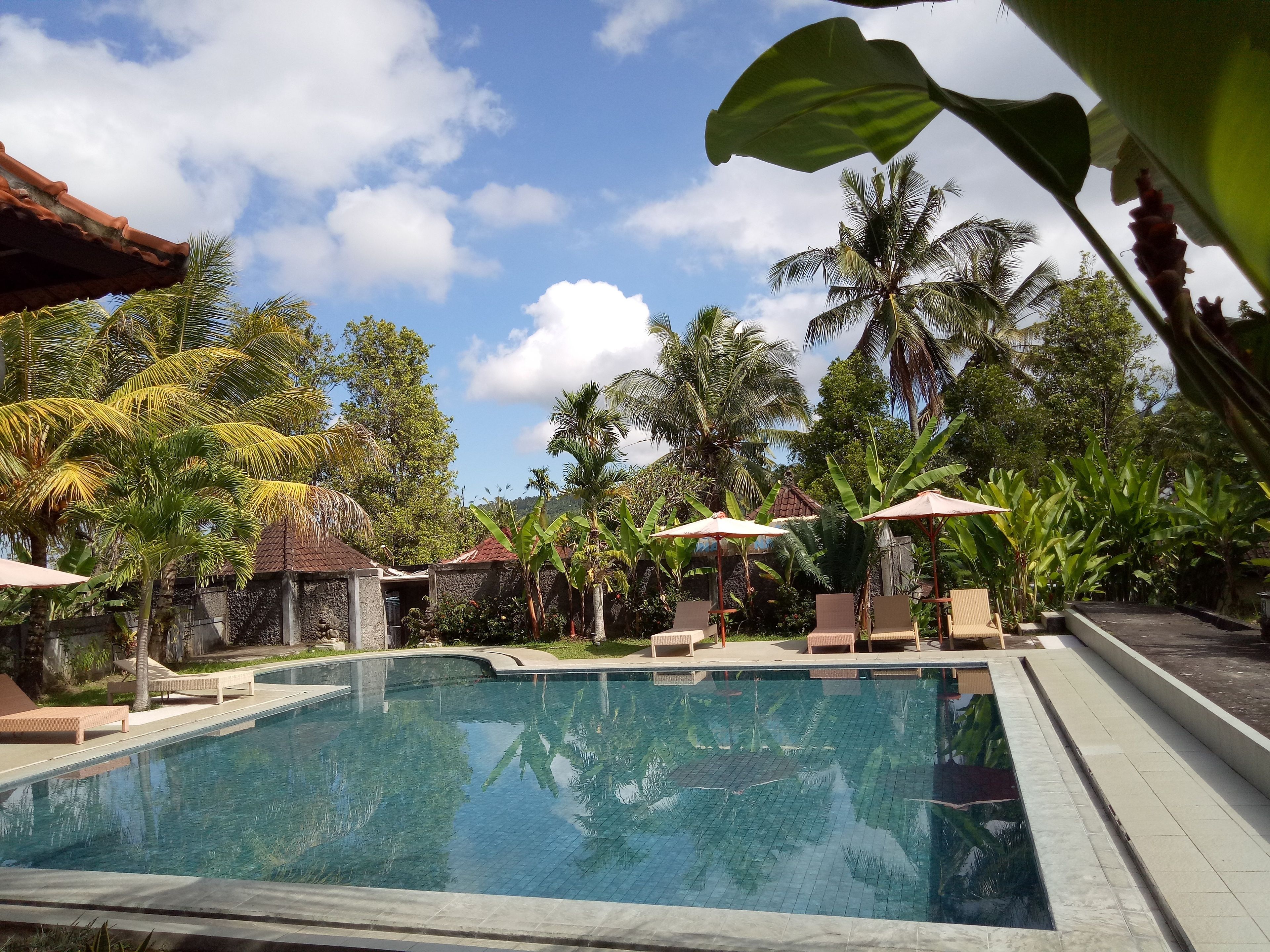 Piscina externa, espreguiçadeiras