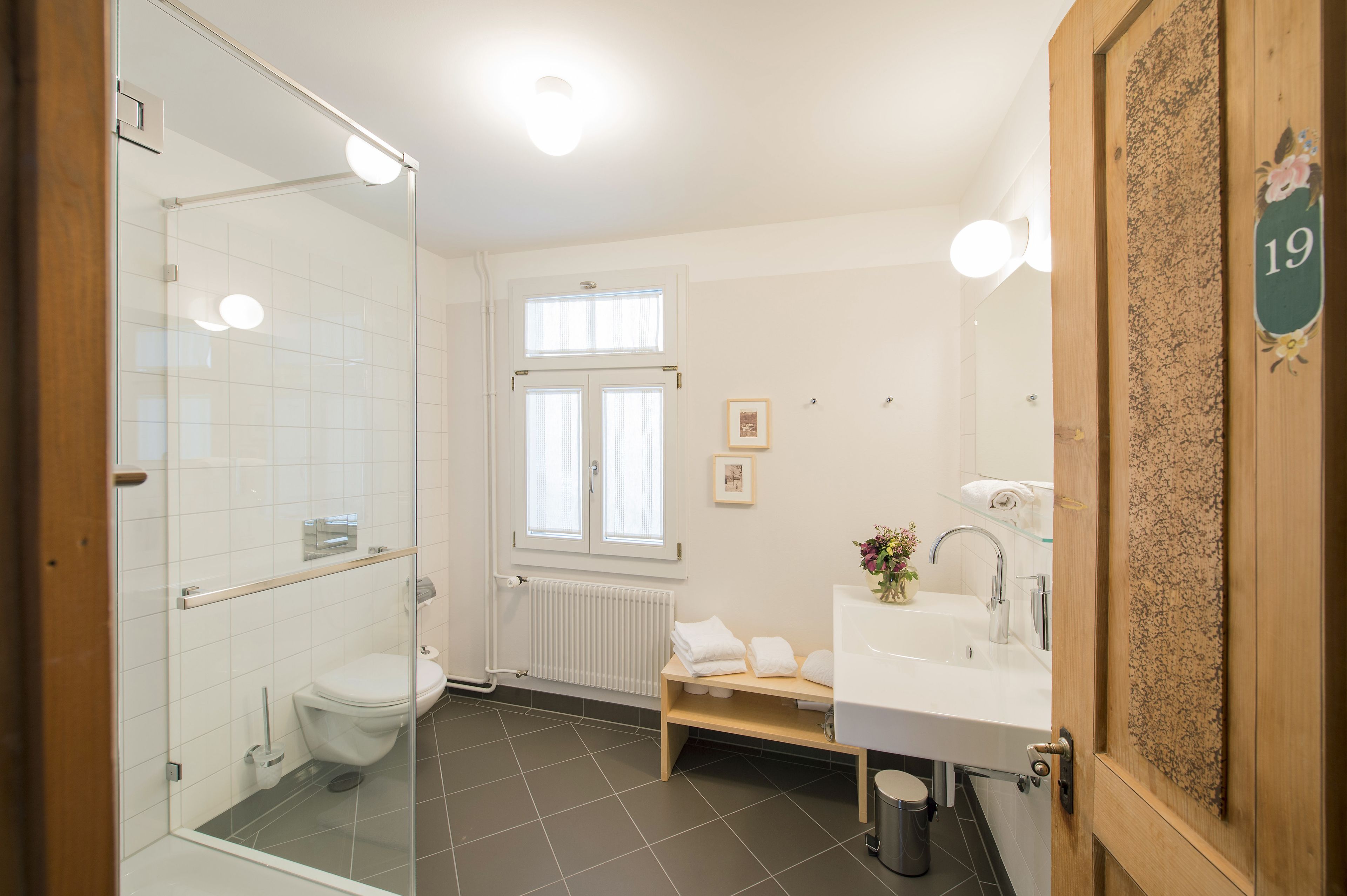 standard double room, balcony, mountain view | bathroom | hair dryer, bathrobes, slippers, towels
