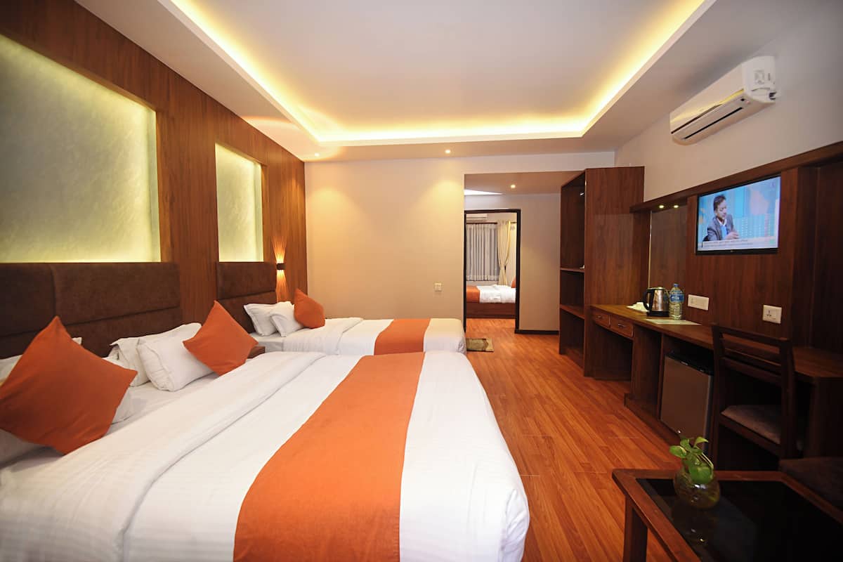 Family Adjoining Room | Premium bedding, Select Comfort beds, in-room safe, desk