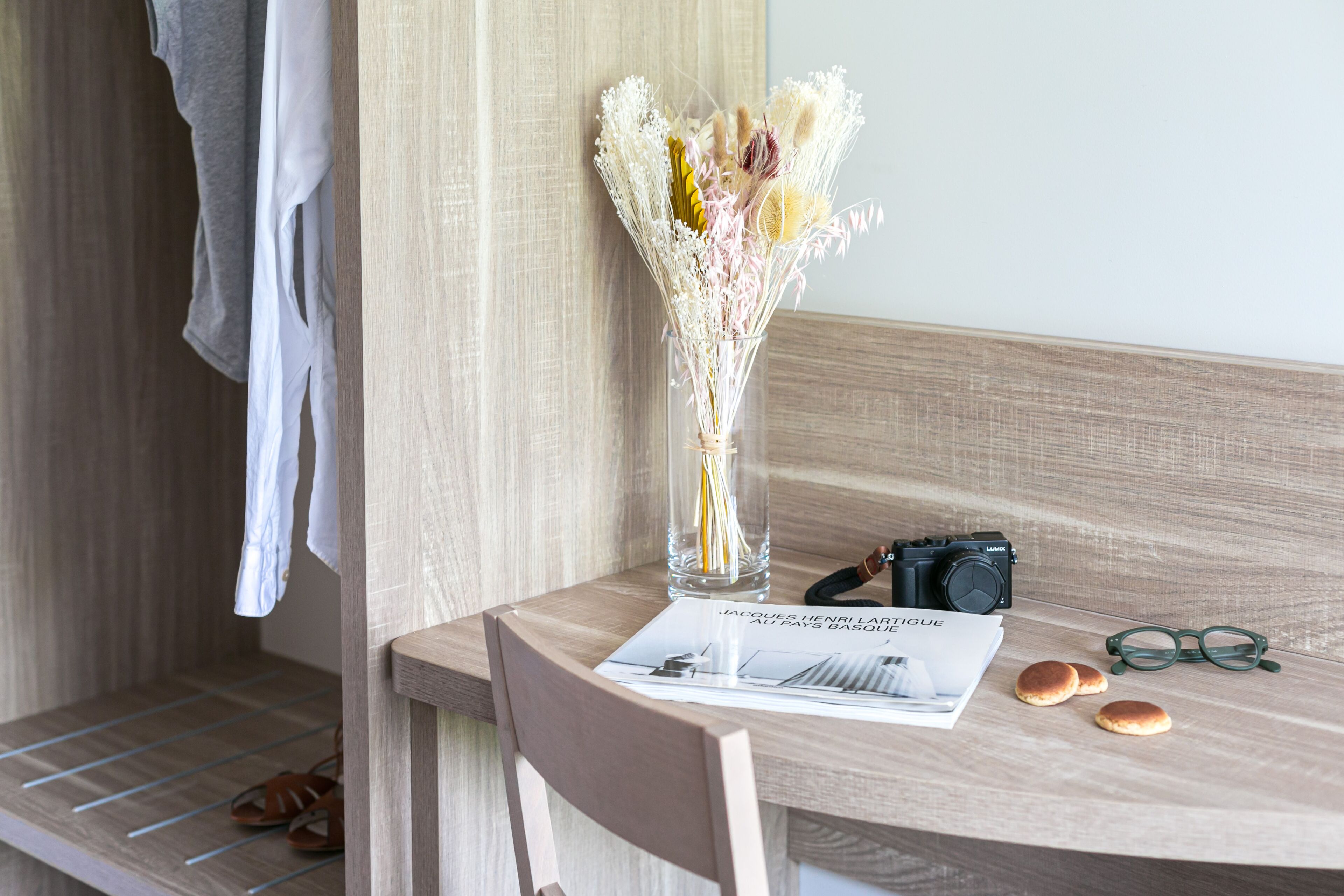 Individually decorated, individually furnished, desk, laptop workspace