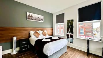Desk, free WiFi, bed sheets