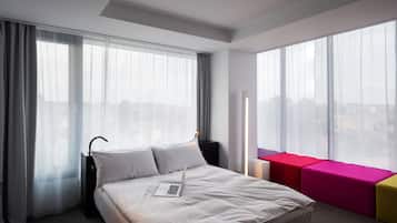 Ropa de cama de alta calidad, colchones viscoelásticos, minibar