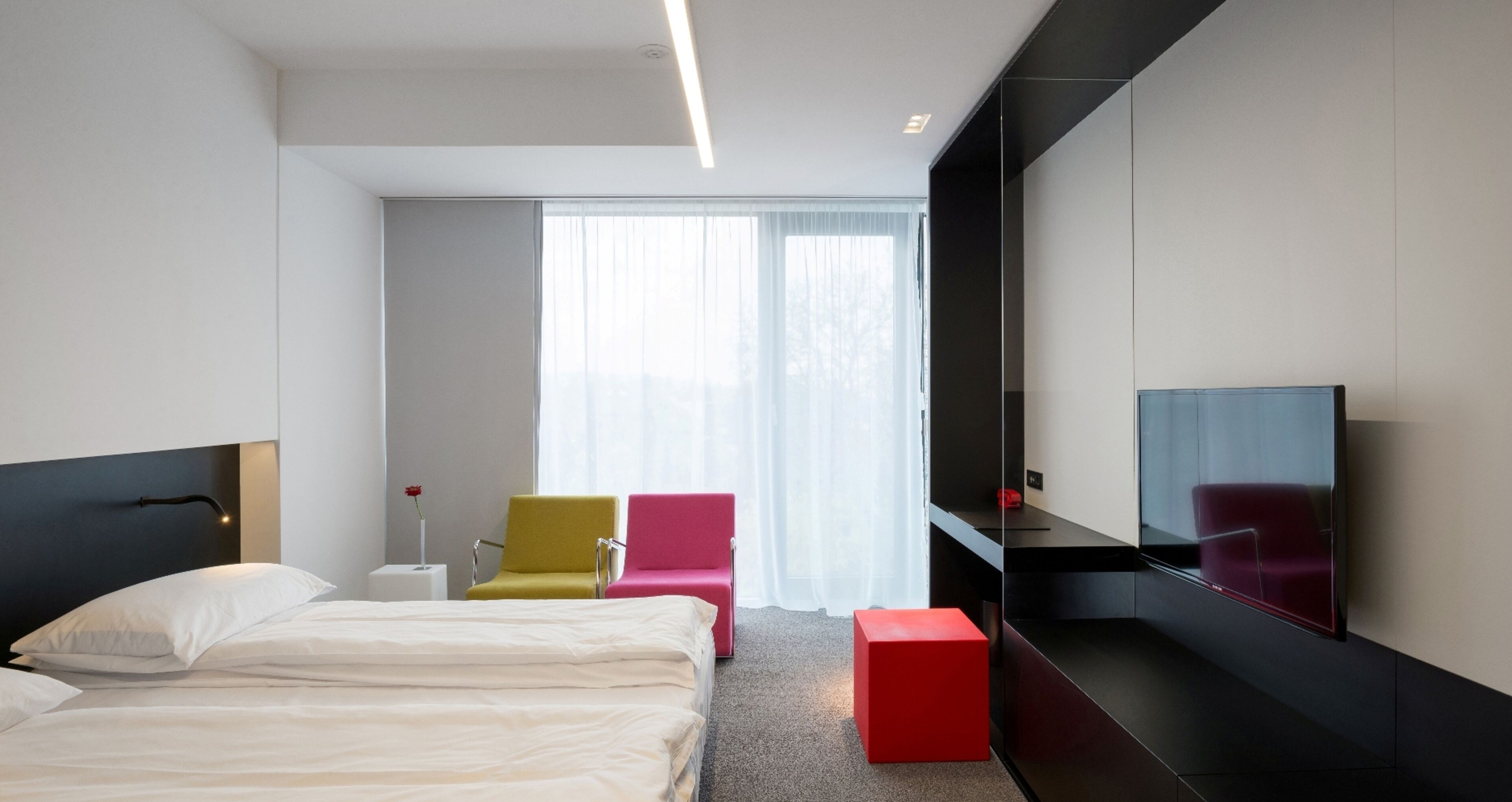 Premium bedding, memory foam beds, minibar, in-room safe