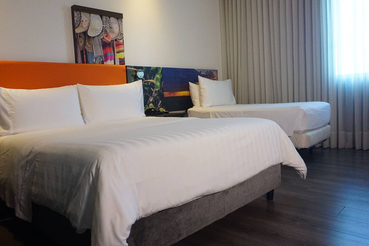room, multiple beds, non smoking | hypo-allergenic bedding, in-room safe, desk, laptop workspace