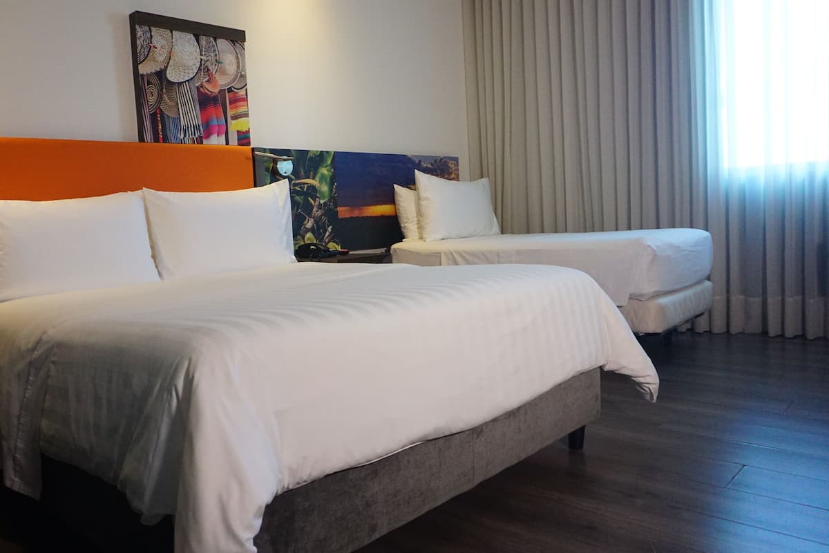 Room, Multiple Beds, Non Smoking | Hypo-allergenic bedding, in-room safe, desk, laptop workspace