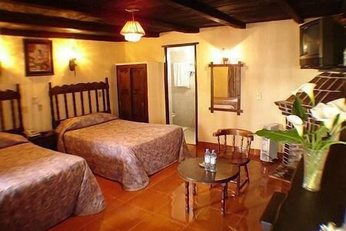 Premium bedding, down comforters, desk, laptop workspace