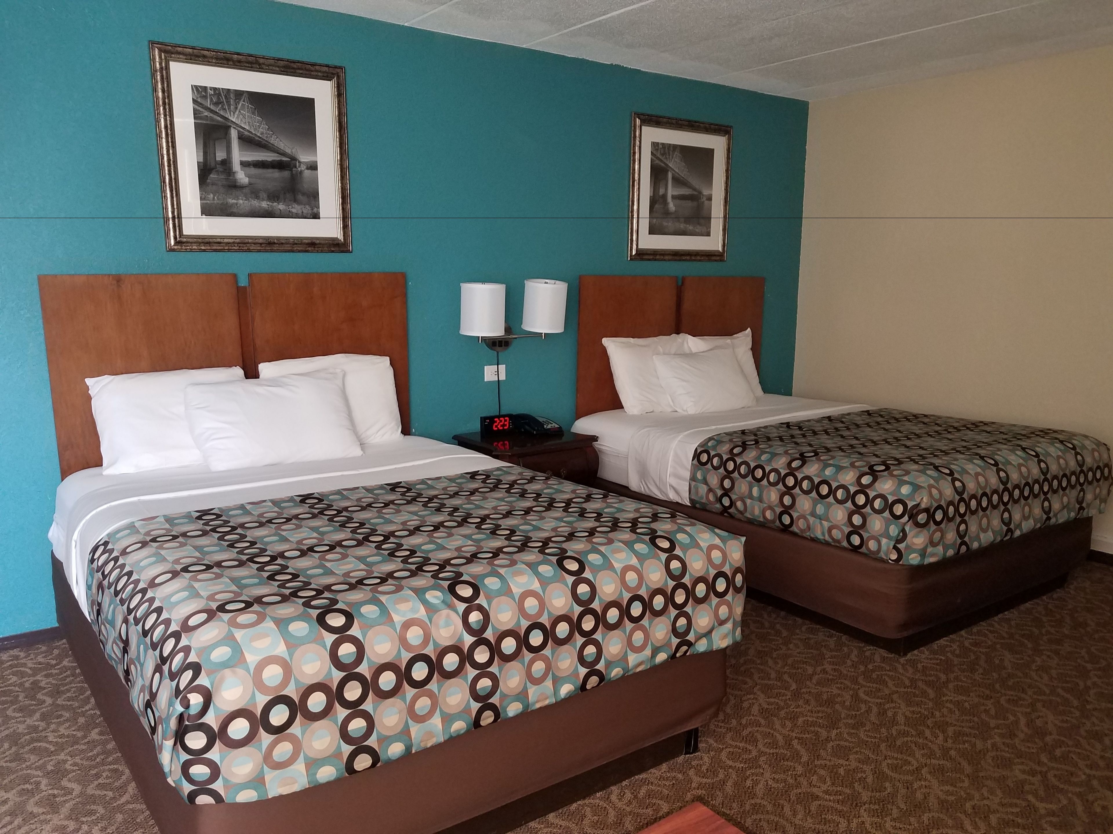 Double Room, 2 Queen Beds | Iron/ironing board, free WiFi, bed sheets