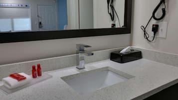 Free toiletries, hair dryer, towels