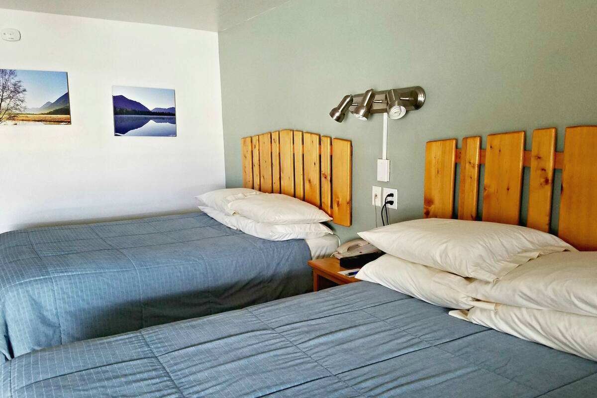 Standard Double Room, 2 Double Beds | Blackout drapes, iron/ironing board, WiFi (free), bed sheets