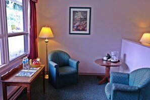 Standard Room, 2 Double Beds, Mountain View, Ground Floor | Living area | Flat-screen TV