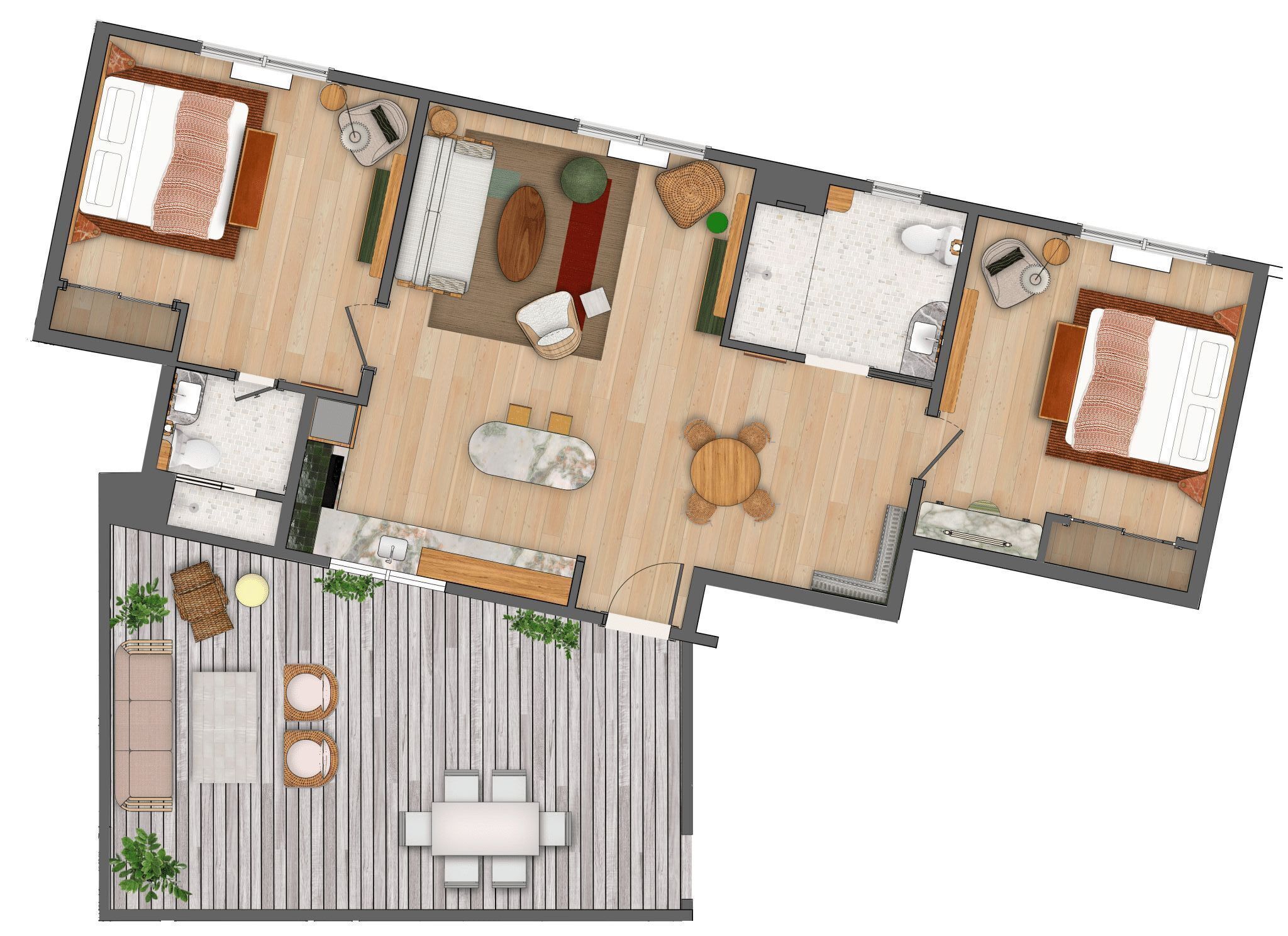 deluxe suite | 1 bedroom, pillow-top beds, iron/ironing board, travel cot