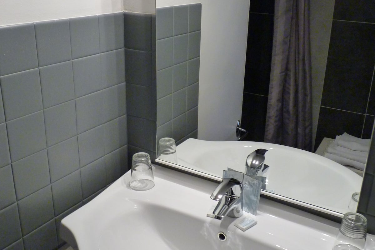 free toiletries, hair dryer, towels