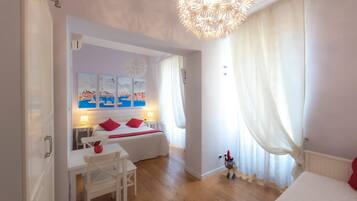 Roupas de cama premium, frigobar (abastecido com itens grátis)