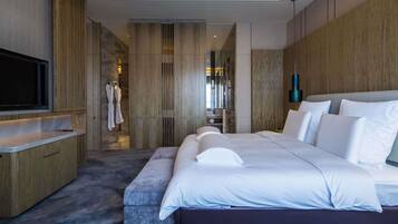 Premium bedding, down duvets, minibar, in-room safe