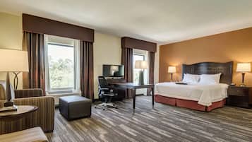 Hypo-allergenic bedding, pillow-top beds, in-room safe