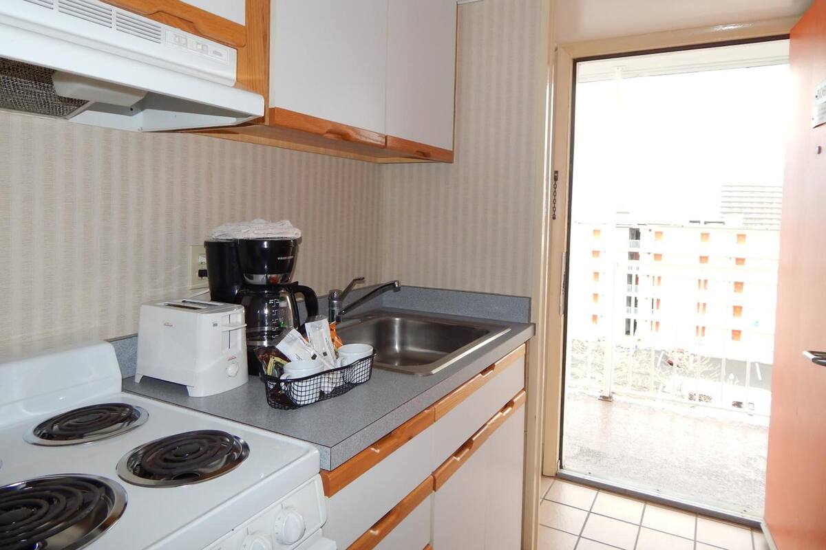 superior room, 2 double beds, kitchen | private kitchen | fridge, microwave, stovetop, coffee/tea maker