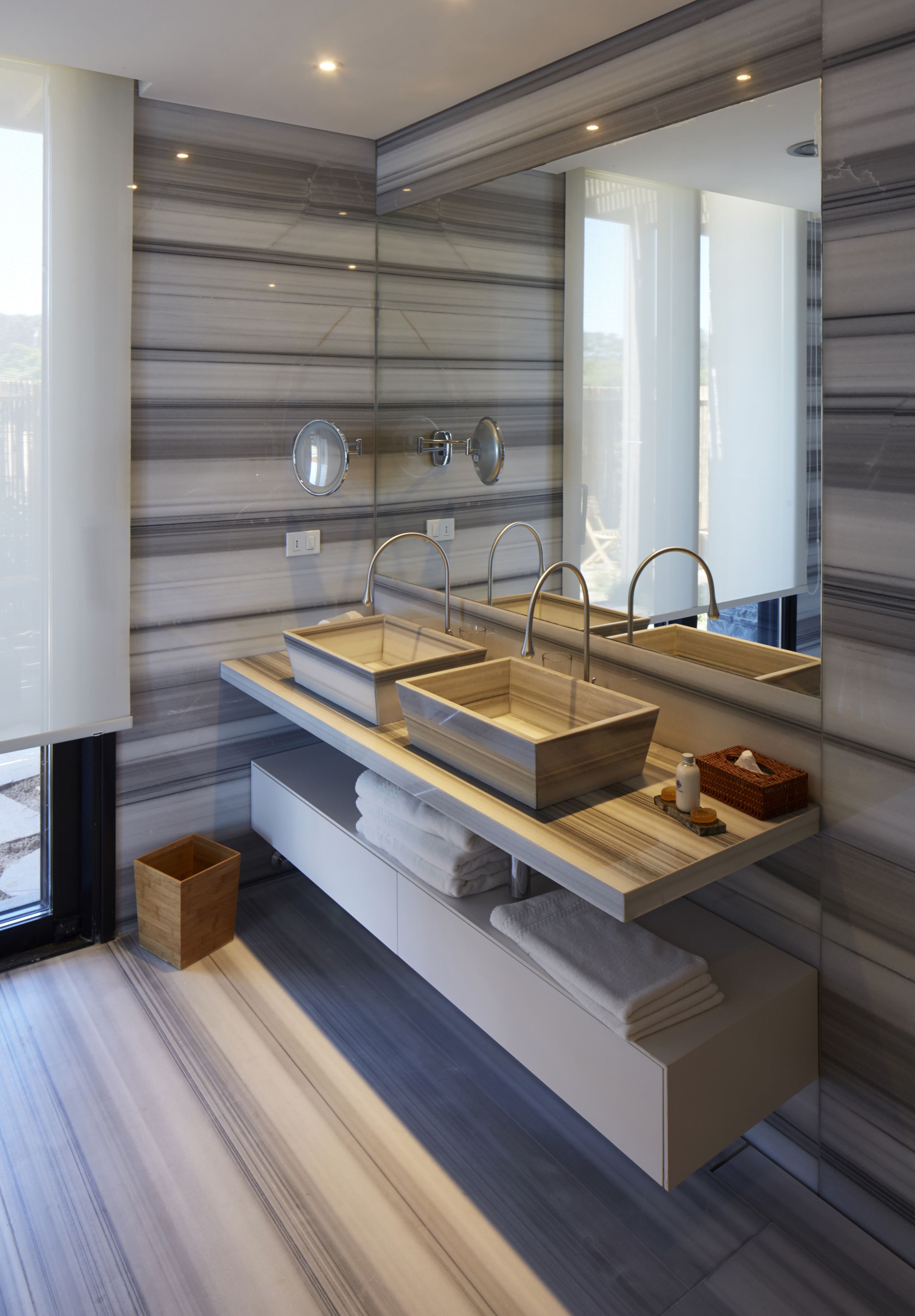 deep-soaking bathtub, rainfall showerhead, free toiletries, hair dryer