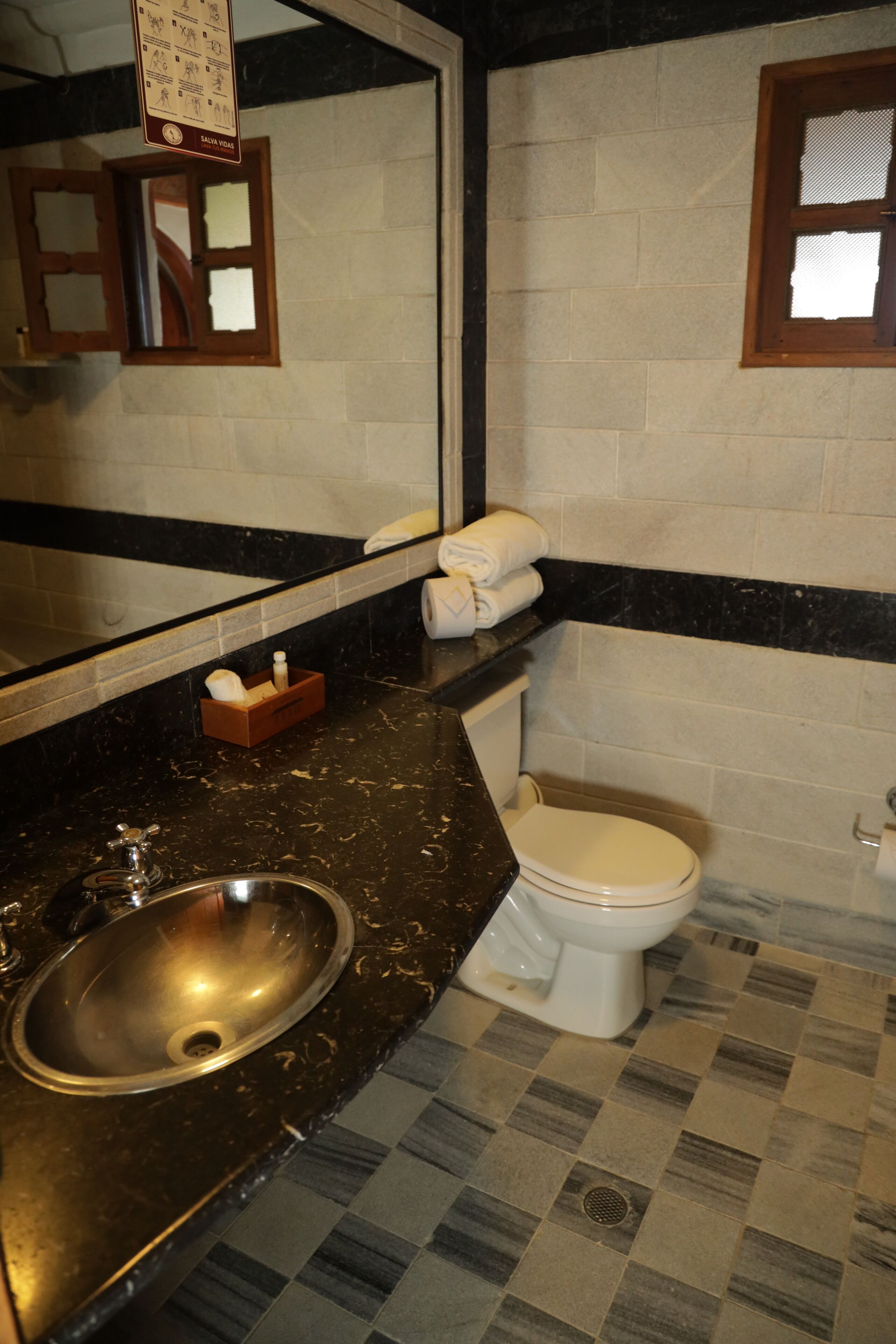 free toiletries, towels, soap, shampoo