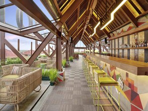 Rooftop bar, ocean views, open daily