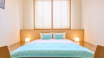 Japanese double room,Non smoking(daily towel change and garbage pickup, housekeeping every 3 nights) | In-room safe, desk, free WiFi, bed sheets