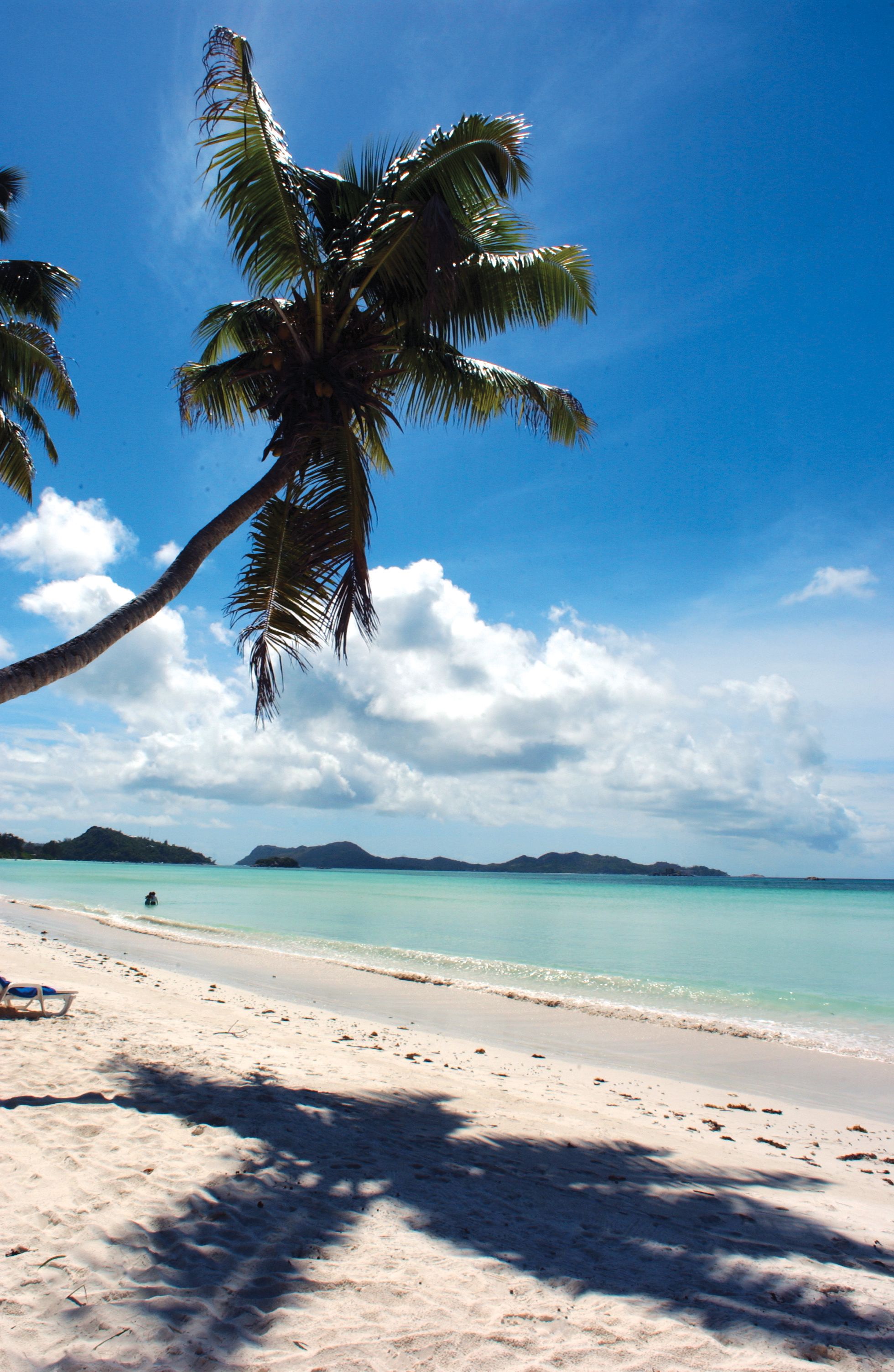 On the beach, white sand