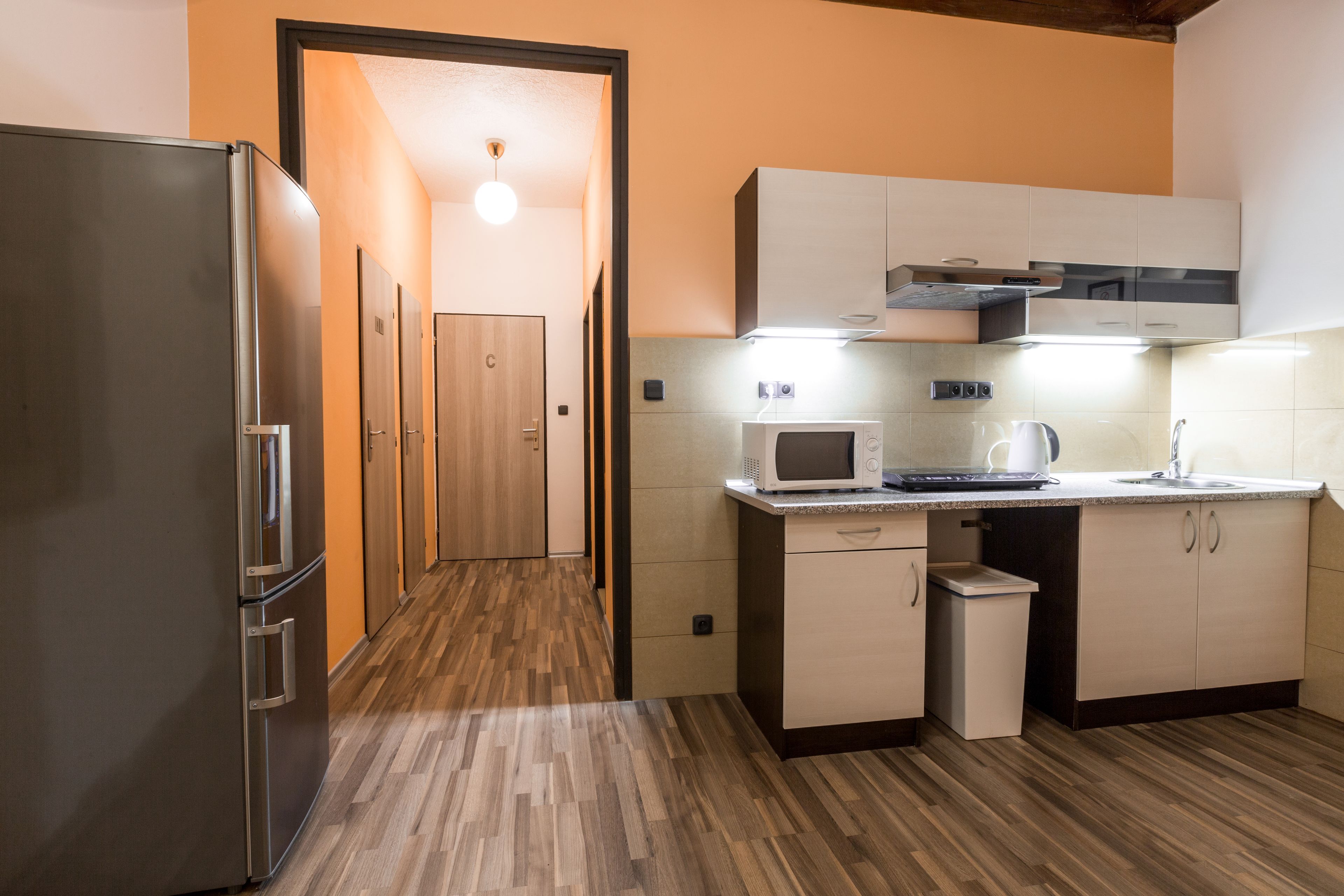 desk, laptop workspace, blackout curtains, free wifi