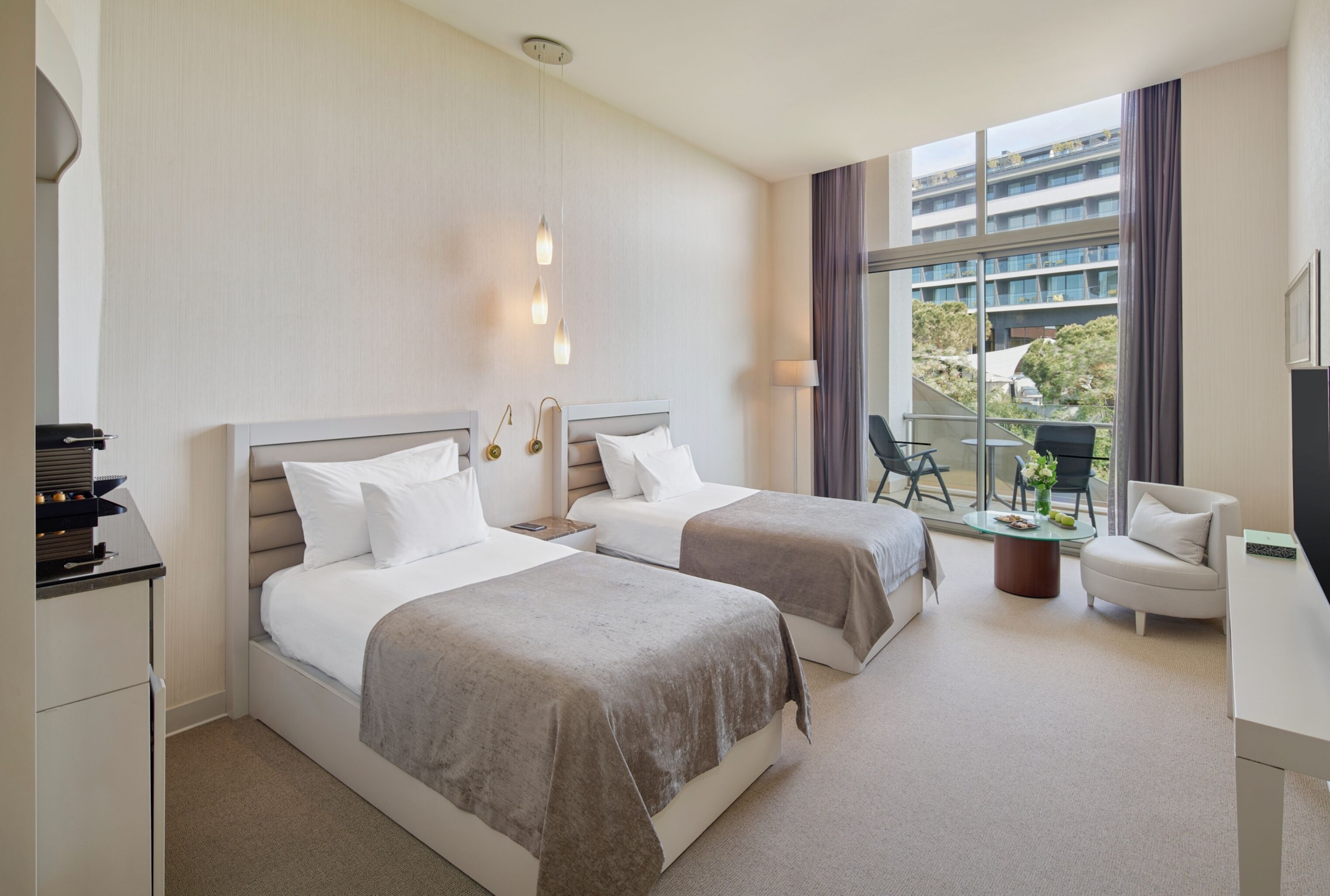 Premium bedding, memory-foam beds, minibar, in-room safe