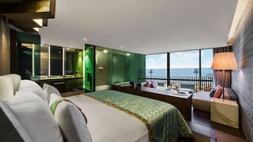 Premium bedding, free minibar, in-room safe, blackout drapes