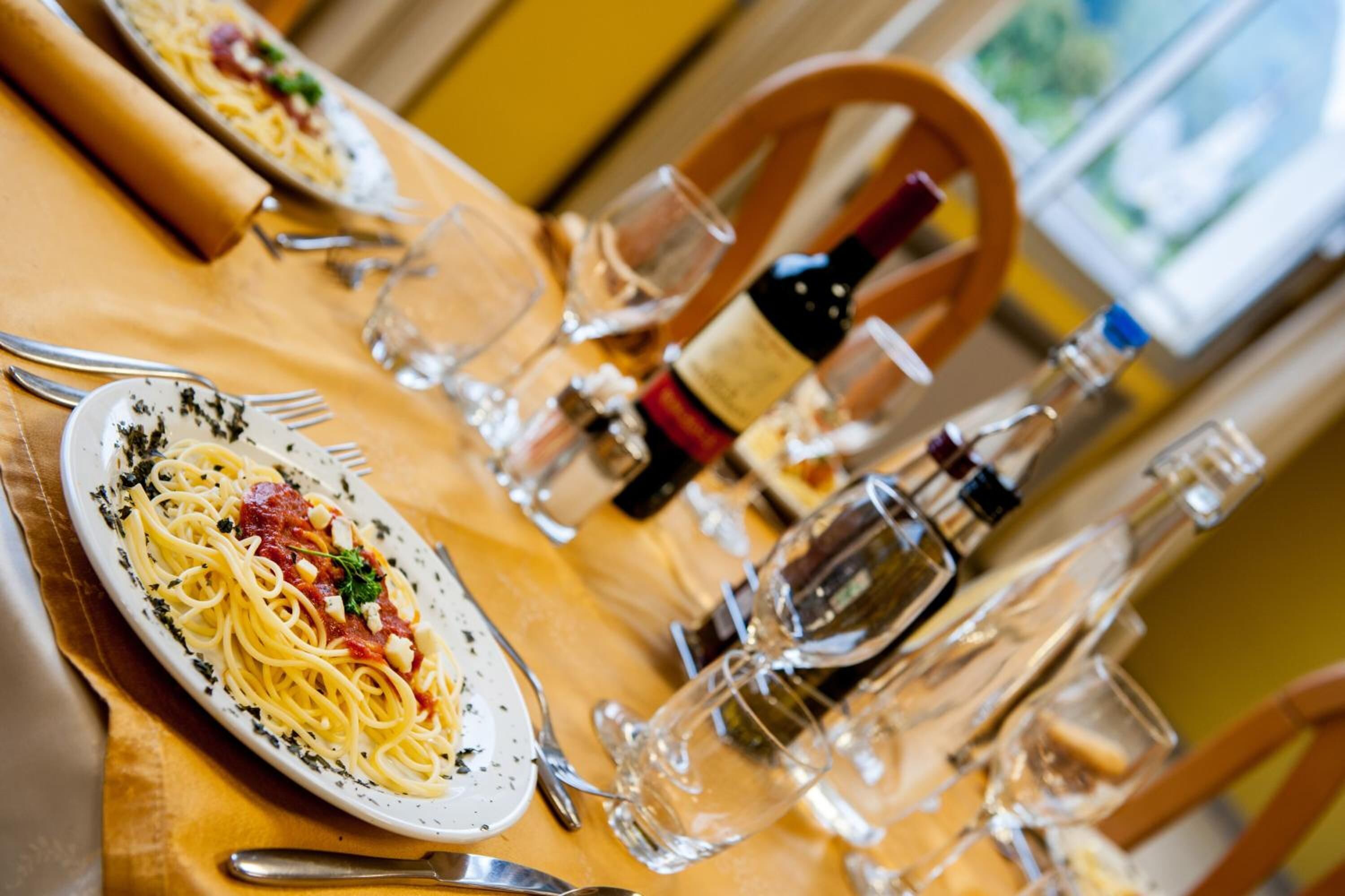 breakfast, lunch, dinner served; italian cuisine