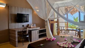 Free minibar items, in-room safe, desk, laptop workspace