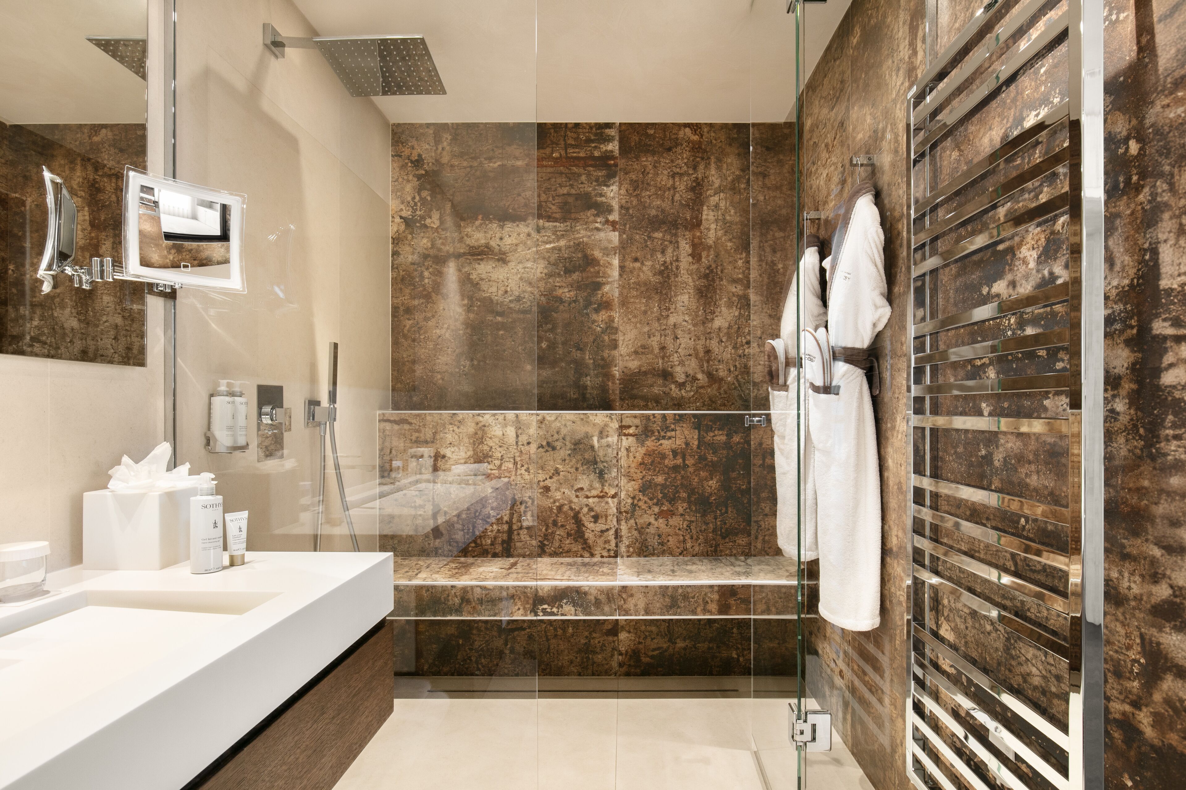 pool suite | bathroom | designer toiletries, hair dryer, bathrobes, towels