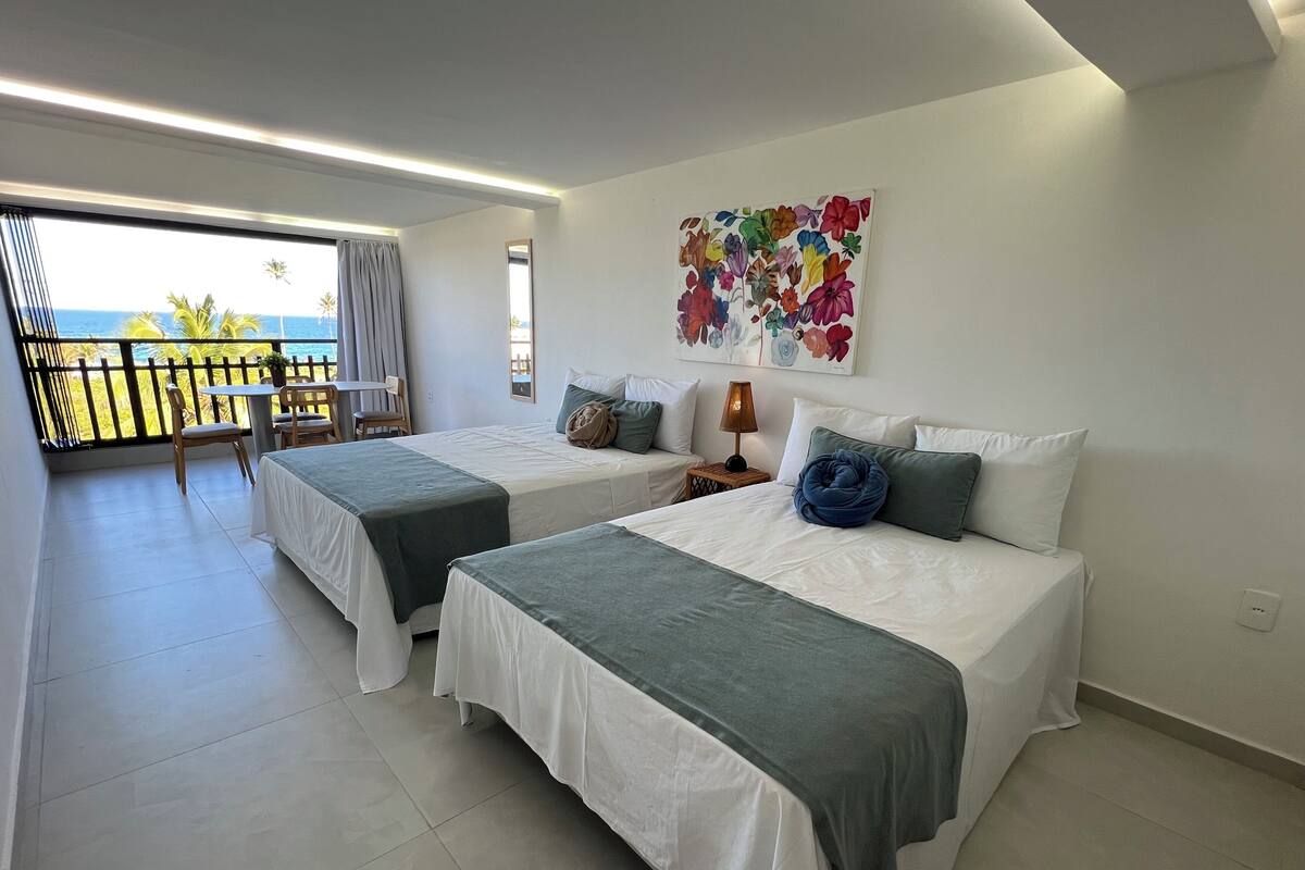 Superior Apartment, Beach View (206) | Egyptian cotton sheets, premium bedding, memory foam beds