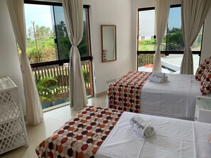 Casa Deluxe, 4 habitaciones, con acceso para personas discapacitadas, vista a la playa (01) | Sábanas de algodón egipcio y ropa de cama de alta calidad 