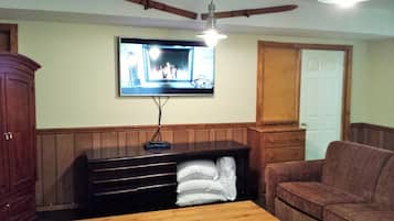 Apartment, Kitchen (pillows and duvets are provided - bed linens and towels are NOT provided) | Living area | Flat-screen TV