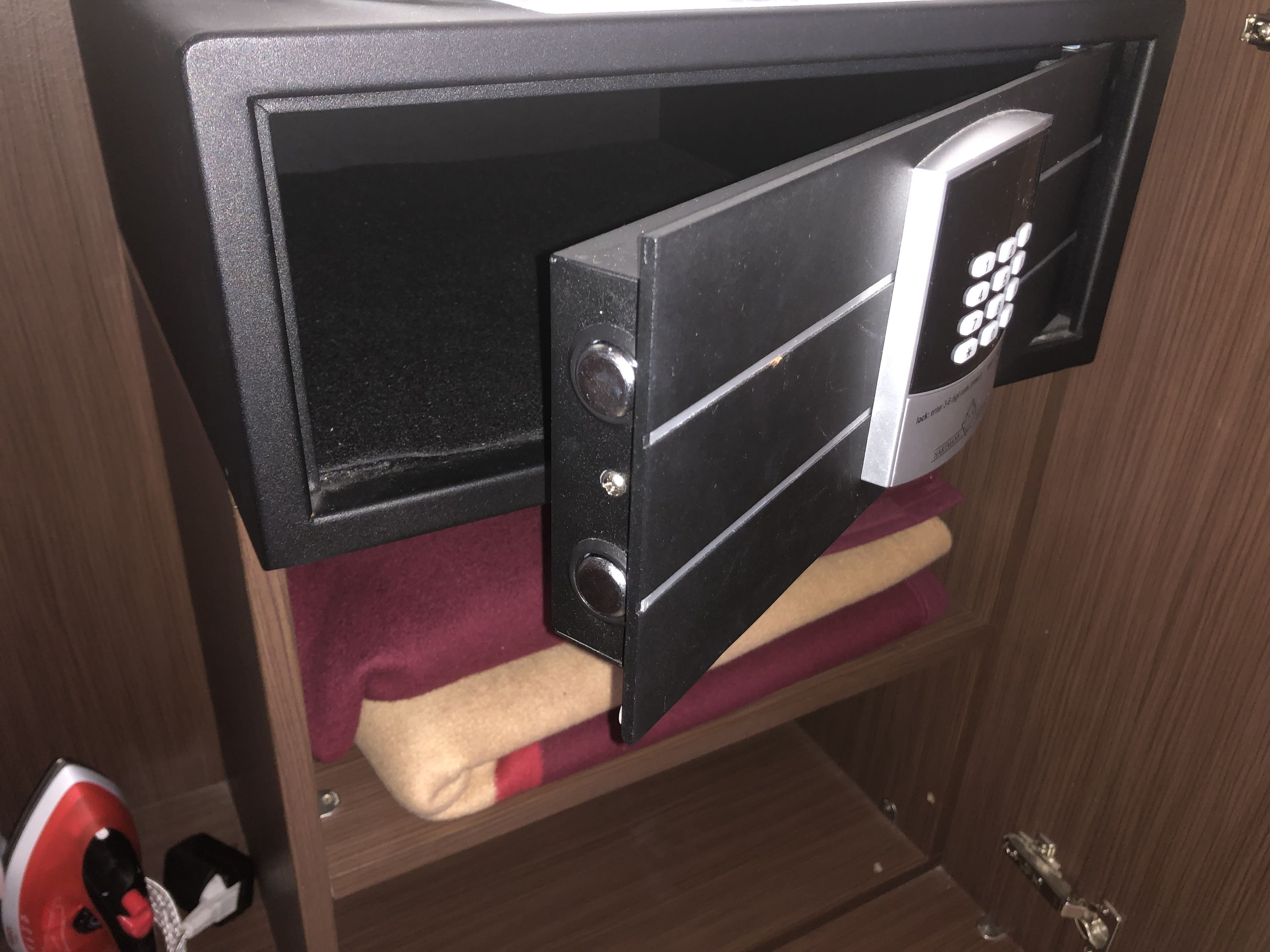 in-room safe, desk, blackout curtains, iron/ironing board