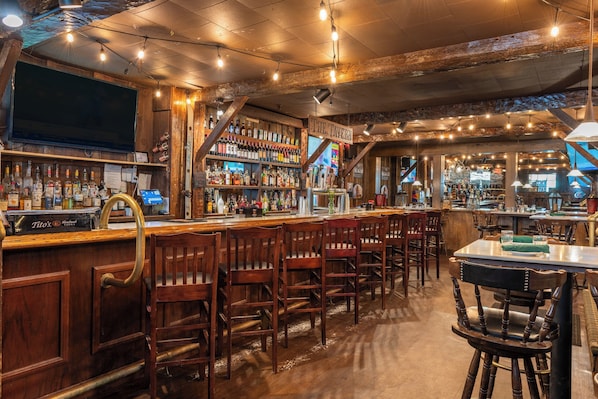 Sports bar, garden views, open daily