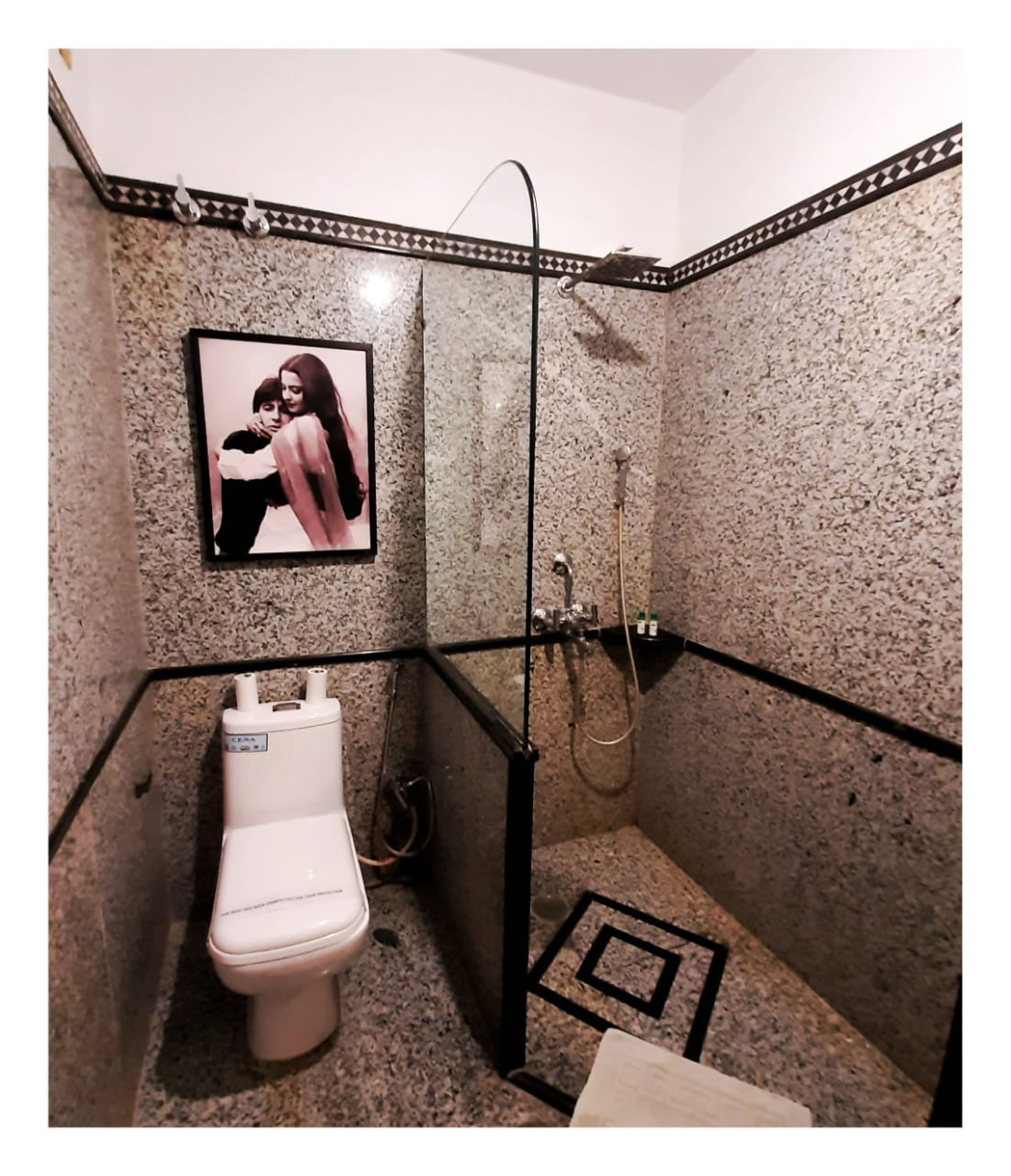 shower, free toiletries, hair dryer, slippers