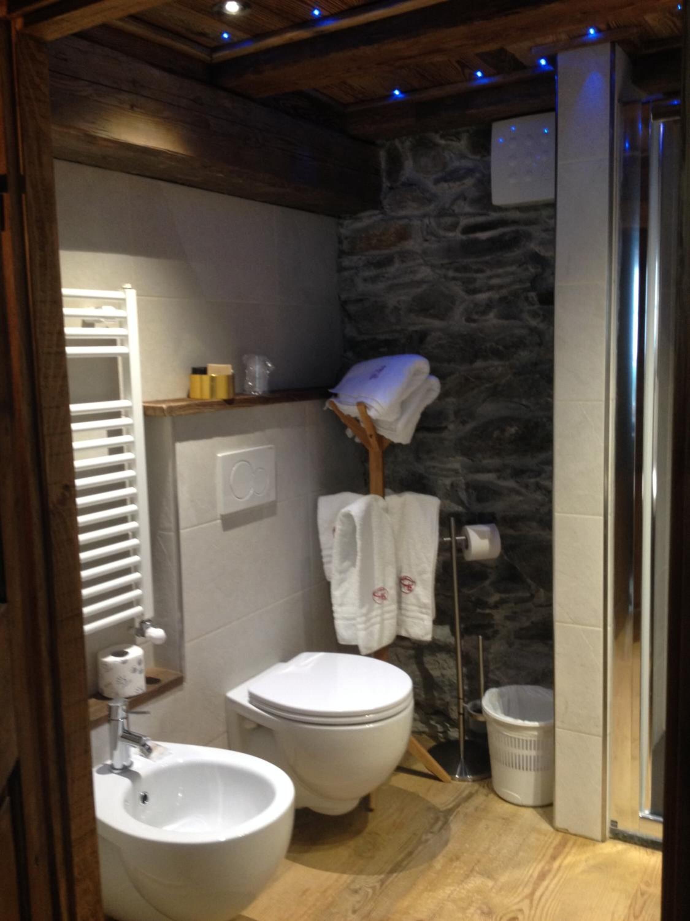 free toiletries, hair dryer, towels