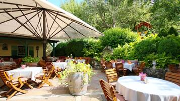 Dinner served, local and international cuisine