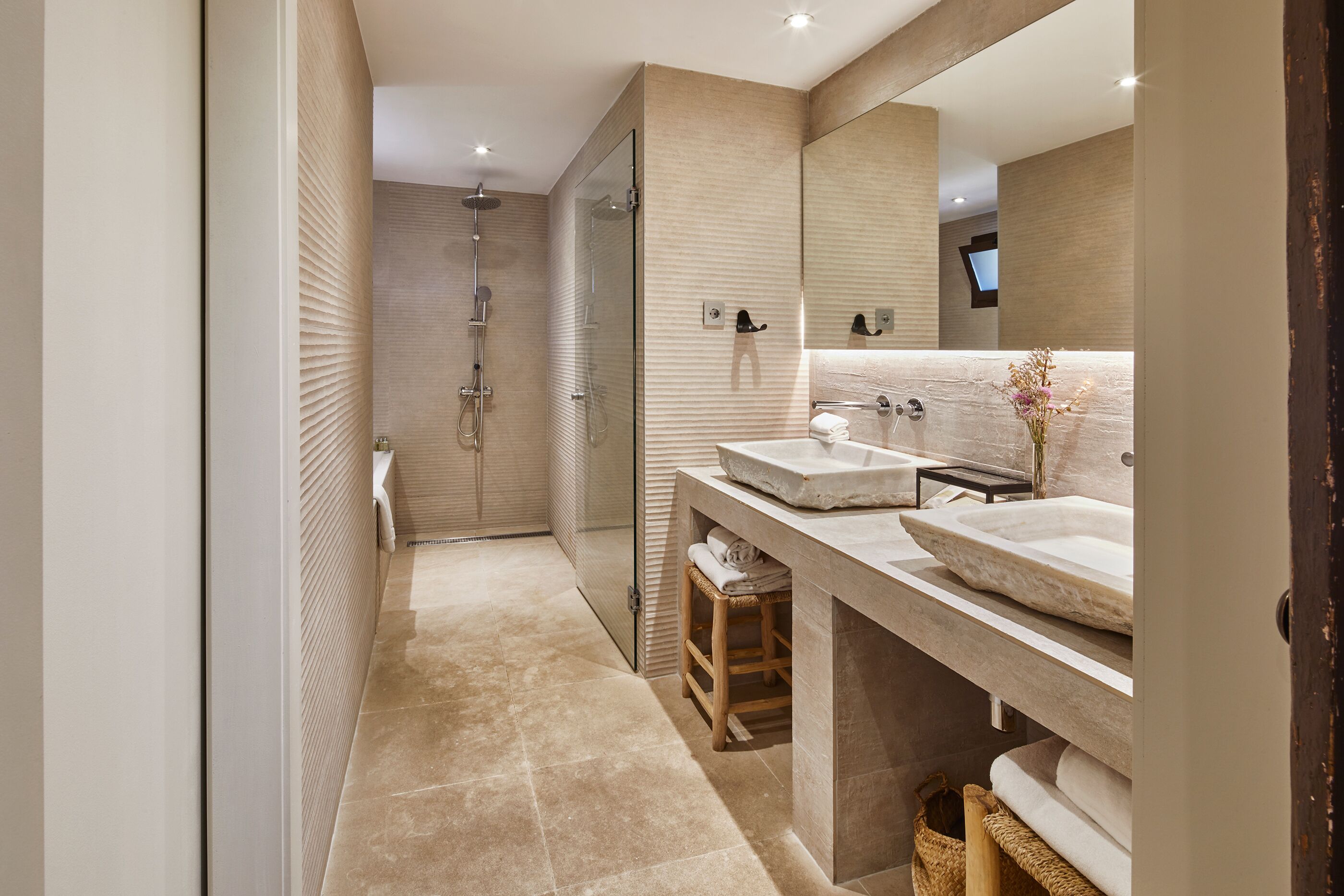suite (masia) | bathroom | designer toiletries, hair dryer, bathrobes, slippers