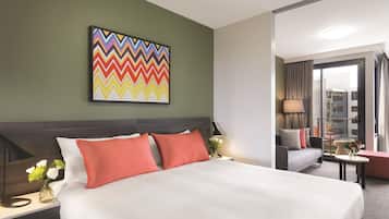 Minibar, in-room safe, desk, laptop workspace