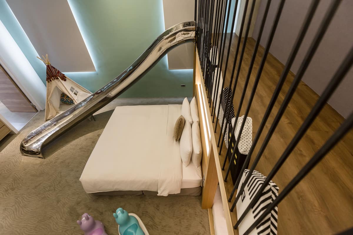 family quadruple room, multiple beds | down duvets, minibar, individually decorated, desk